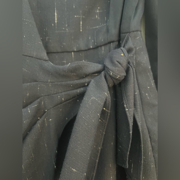 Rebecca Taylor Navy Cross Hatch Dress- Size 10 - Picture 7 of 7